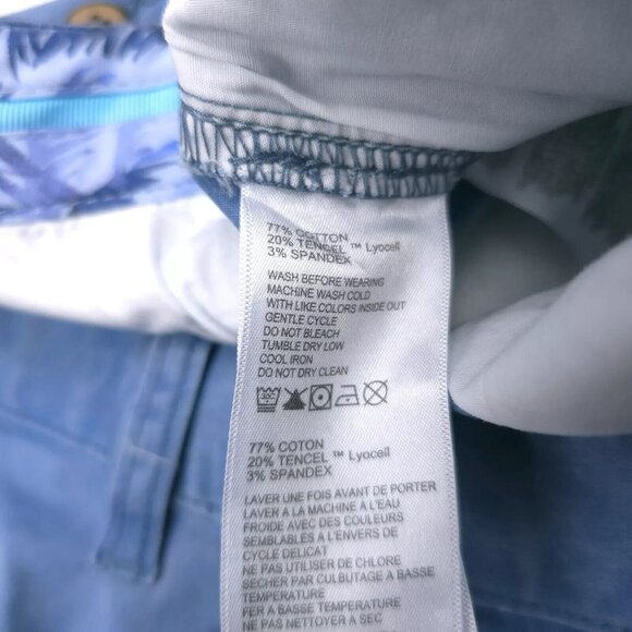 Tommy Bahama Mens Big & Tall 48RG Port Side Blue Stretch 10” Boracay Chino Short - Picture 5 of 8